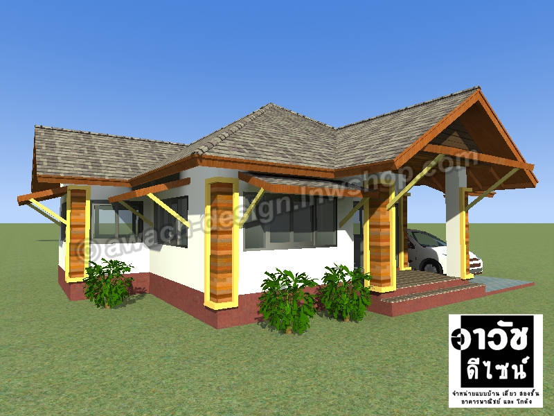 B106 แบบบ้านชั้นเดียว 2 ห้องนอน