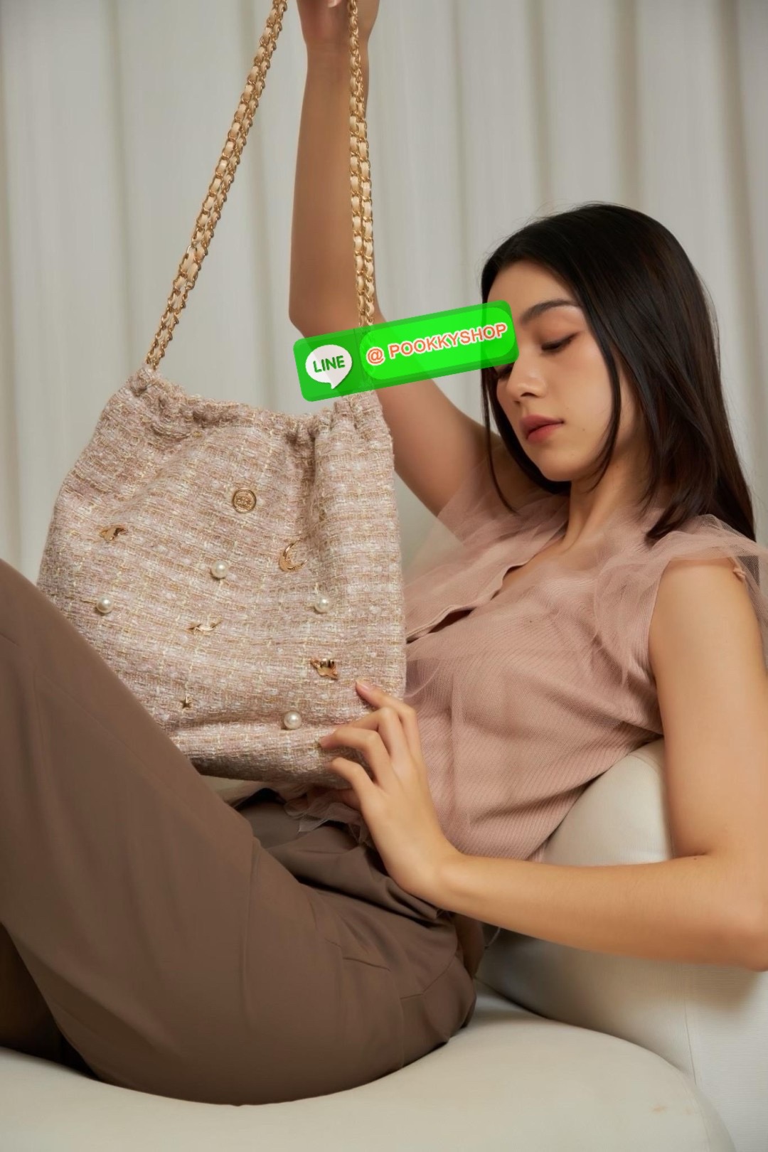 KEEP Universe tote bag ( ผ้า Tweet ) กระเป๋าสะพายข้างทรง Tote ขนาดกำลังดี ใช้งานง่าย