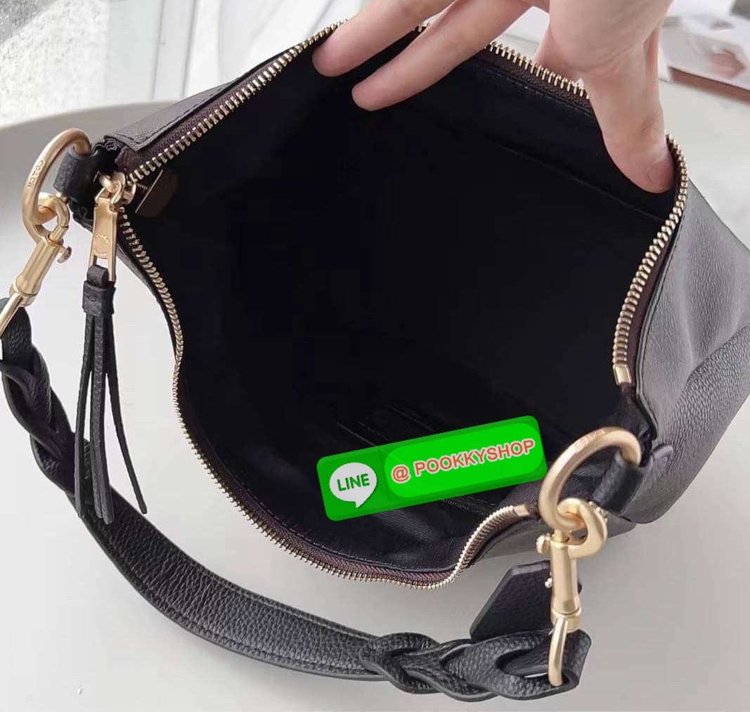 Coach C9190 Jules Hobo Shoulder Crossbody bag Refined pebble leather Inside zip and multifunction pockets Zip-top closure, fabric lining Detachable handle with 11" drop Outside zip pocket