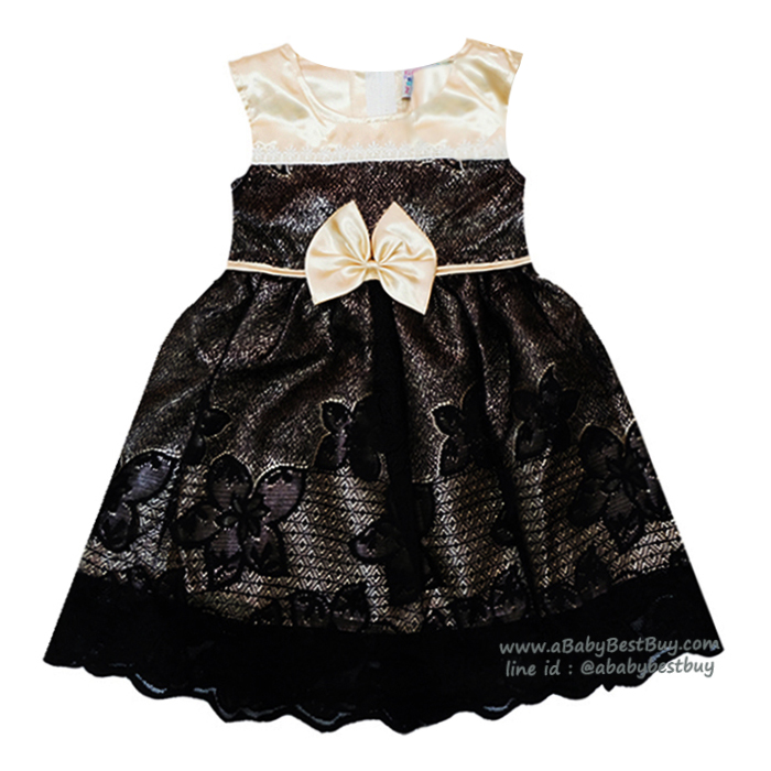 ( Size2-3-4)ชุดเดรสราตรีแขนกุดสีดำ เด็กผู้หญิง สุดน่ารัก ใส่สบาย (สำหรับเด็กอายุ 2-4 ปี)