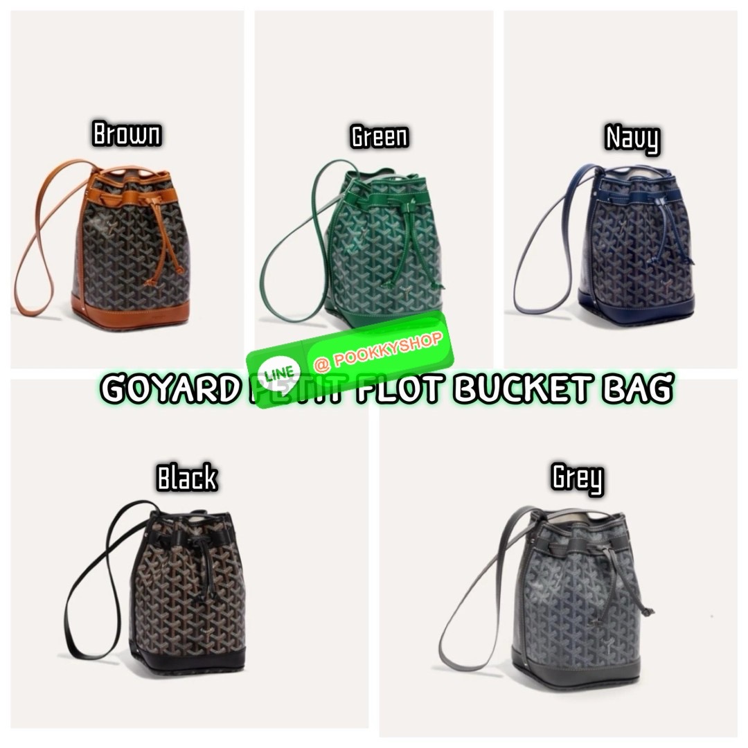 GOYARD PETIT FLOT BUCKET BAG กระเป๋าทรงถังรุ่น Petit Flot เป็น re-issue ของรุ่นดั้งเดิม ด้วยรูปทรงที่ถูกออกแบบมาอย่างสวยงาม ลงตัว เข้ากับทุกการแต่งตัว รวมถึงทันกระแสแฟชั่นทุกยุคทุกสมัย ภายในกว้างจึงสามารถบรรจุสิ่งของได้เยอะจุใจและเก็บของต่าง ๆ ได้อย่างปลอ