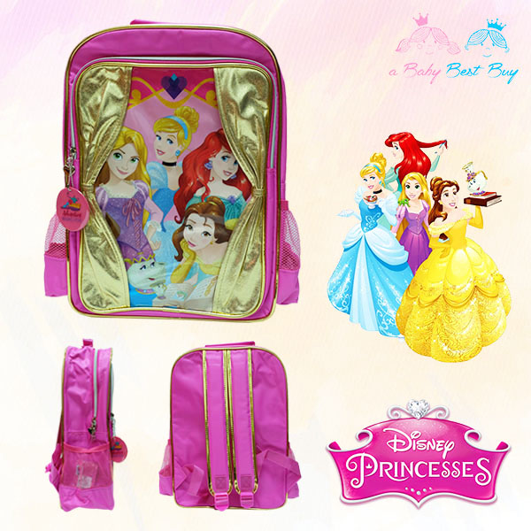 ฮ 'Disney Princess Backpack - กระเป๋าเป้สะพายหลัง ลายเจ้าหญิงปริ้นเซส กระเป๋านักเรียน ของแท้ ลิขสิทธิแท้ (16 นิ้ว)
