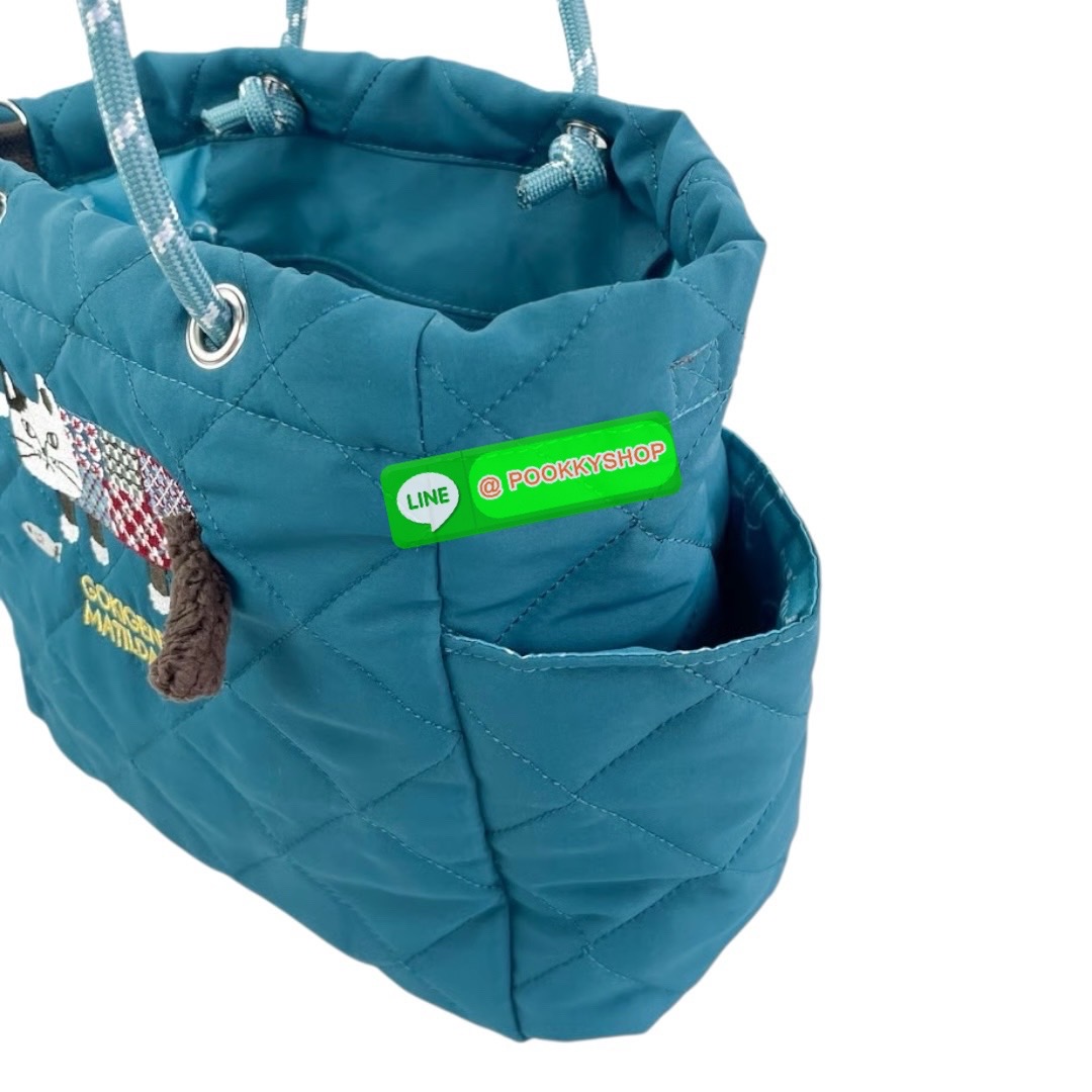 กระเป๋าโท้ท Kusuguru Japan Matilda-san กระเป๋าผ้าโพลีเอสเตอร์แบบสะพายข้างลายแมว Matilda จากคอลเลคชั่น 2025