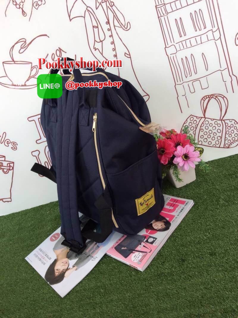 งาน2ป้าย มีชื่อรุ่นและบาร์โค้ด / 5900 เยน ❤️ มีไอจีและเฟส ❤️ ภายในระบุ วดป(code) Re~stockรุ่นขายดี !!! Anello “UP SMILE x anello ” Special collaboration! รุ่น Limited Item กระเป๋าเป้ทรงBackpack รุ่นClassic ผ้าแคนวาส ปากกระเป๋ามีโครงง่ายต่อกา