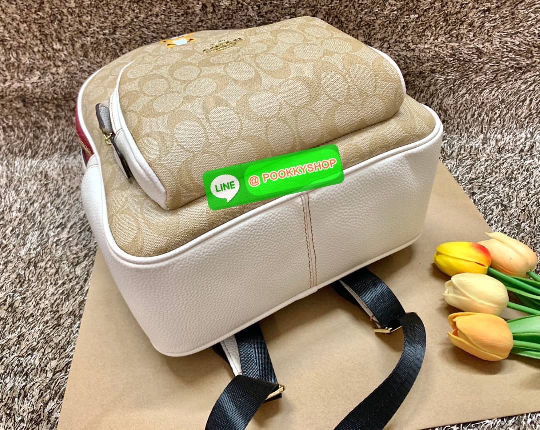 NEW ARRIVAL! น้องแมวเสือน่ารักมากๆเลยค่าา! COACH COURT BACKPACK IN SIGNATURE WITH TIGER ((C7317)) พร้อมส่ง น่ารักขนาดนี้ ไม่มีได้งัยย! กระเป๋าสะพายหลังแบบมีหูหิ้ว รุ่นนี้ใช้ทั้งแท้อย่างดีทั้งใบ ลายหนังสวย นิ่มดีมากๆเลยค่ะ ด้านหน้าสกรีนลายรูปแมวเสือตระกูลเ