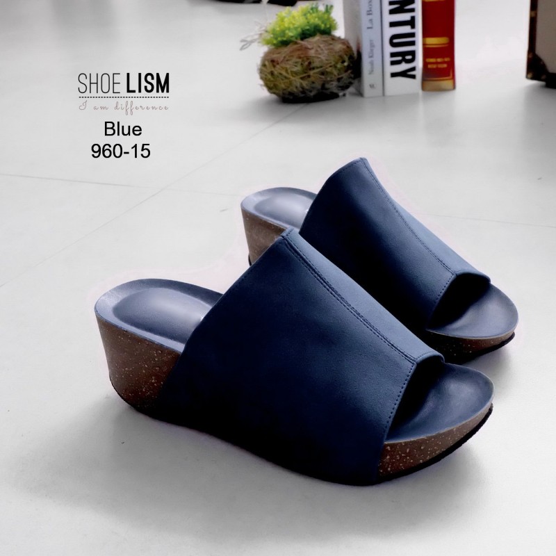 งานขายดี มาเพิ่มครบสี พร้อมส่งจร้า!! รองเท้าส้นเตารีด หน้าเต็มใส่สวยเป้ะตามแบบทรงสวมหนังกลับ พื้นบุนวม สวยกริ้บตามแบบ