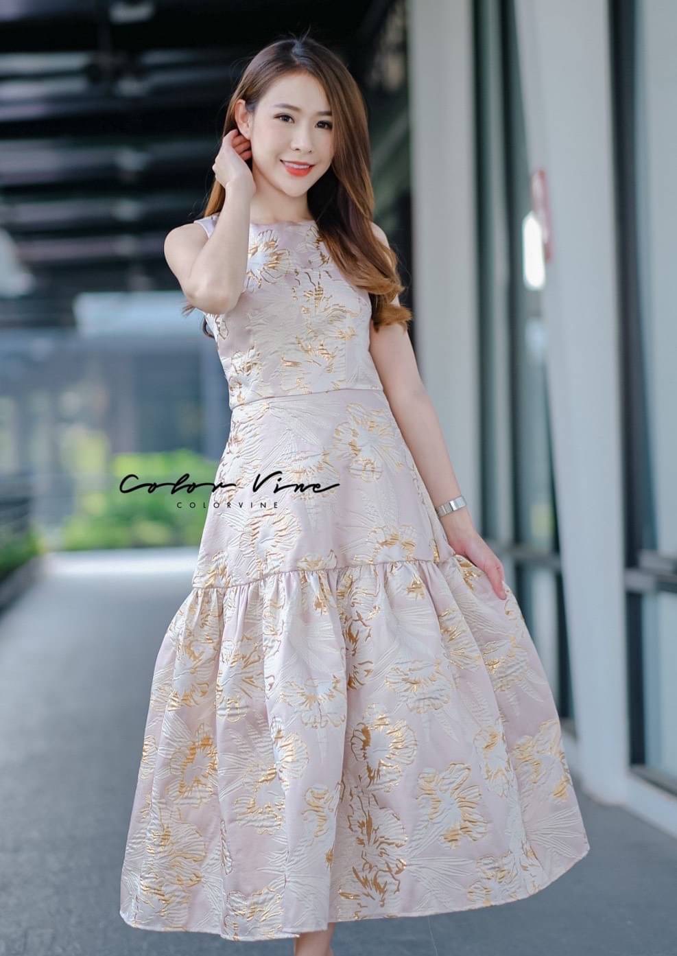 Detail : Maxi Dress ผ้าทอ แขนกุด ทรงสวยผ้าเนื้อดีสุด ๆ ซิปด้านหลัง ซับหนา รับประกันคุณภาพ