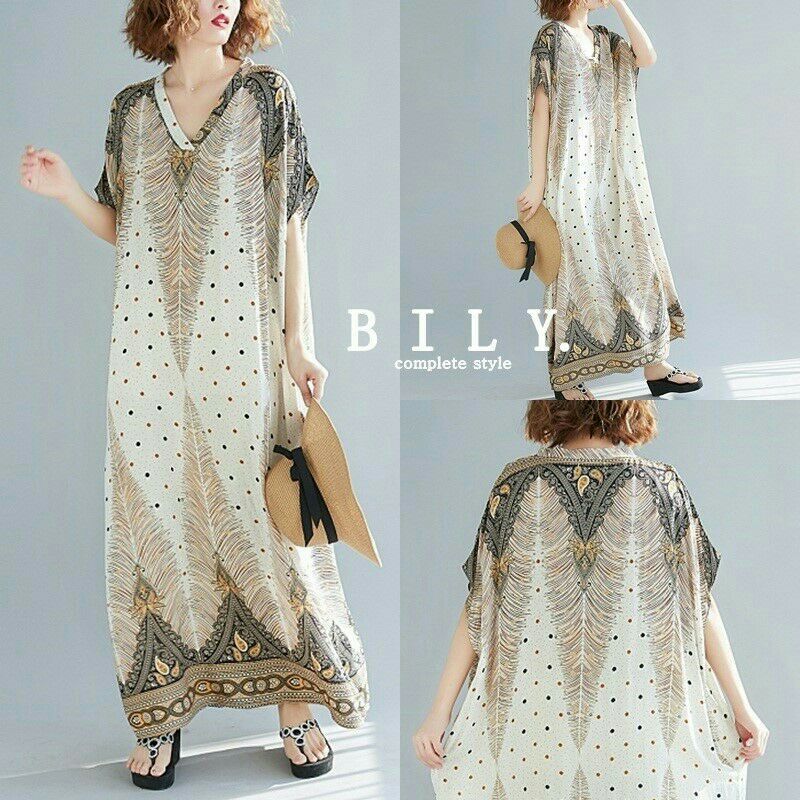 เข้าเพิ่มรอบ 5 !!!😱 NEW ARRIVAL Complete style by BILY. แมกซี่งานสวยตัวยาว งานคอวีตัวยาวพริ้วๆค่ะ ผ้าลื่นนุ่มทิ้งตัวดี แขนสั้นทอลวดลายกราฟฟิกสวยมาก สีสันครีมน้ำตาลทั่วตัวค่ะ ดูวินเทจรุ่นนี้ทรงสวยดีไซส์น่ารัก งานผ้าดีใส่สบายมากไม่ร้อนค่ะ