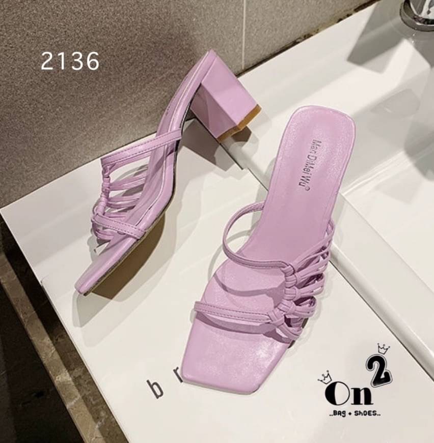 แบบใหม่พร้อมส่ง...รองเท้าส้นสูงสวมหน้าดีไซน์หนังสานงานเรียบเก๋สีพาสเทลสวยๆพร้อมส่ง3 สี