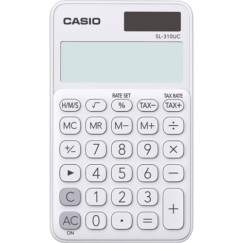 เครื่องคิดเลขพกพา 10 หลัก Casio # SL-310UC สีขาว