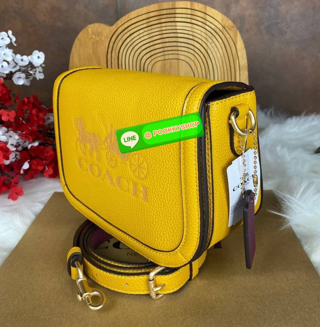 CoachSADDLE BAG WITH HORSE AND CARRIAGE (COACH C4058) หนังกรวดละเอียดภายในกระเป๋ามัลติฟังก์ชั่น กระดุมแม่เหล็ก ซับในผ้านอกกระเป๋าเปิด สายสะพายถอดได้ สายสะพายยาว 22" สำหรับสะพายไหล่หรือ crossbody