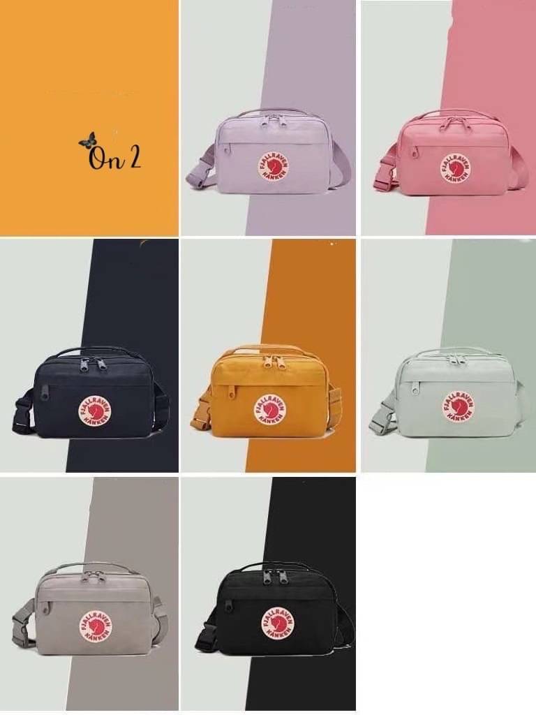 Kanken คาดอกได้ สะพายข้างได้ วัสดุตัวกระเป๋าทำจากผ้ากันน้ำอย่างดี อะหลั่ยสีตามตัวกระเป๋า สายกระเป๋าทำจากผ้าทออย่างดี