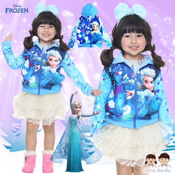 ฮ " ( Size เด็ก 4-6-8-10 ปี ) Jacket Disney Frozen for Girl เสื้อแจ็คเก็ต เสื้อกันหนาว เด็กผู้หญิง สีฟ้า รูดซิป มีหมวก(ฮู้ด)ใส่คลุมกันหนาว กันแดด ใส่สบาย ดิสนีย์แท้ ลิขสิทธิ์แท้