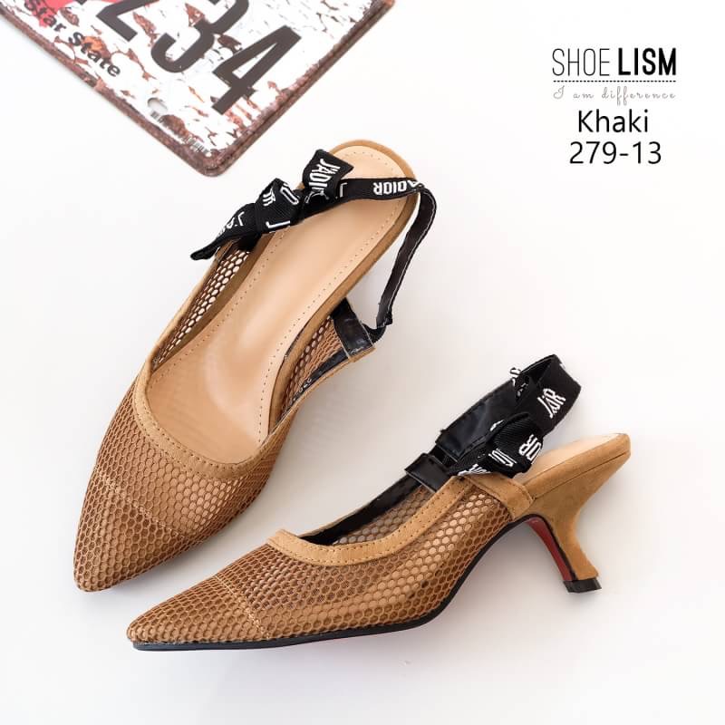 รองเท้าคัทชูส้นสูง สไตล์ซาร่าห์หน้าเรียว หนังตาข่าย รัดส้นยางยืด ใส่ง่าย กระชับเท้า สวยเรียบหรู ใส่สบายแมทสวยได้ทุกชุด ไม่ต้องบวกเผื่อค่ะ