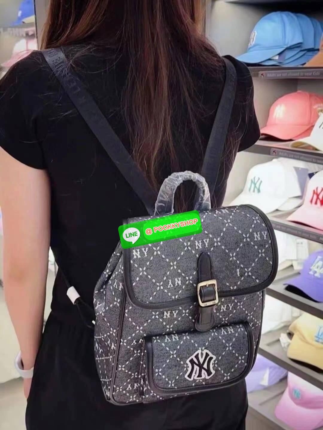 กระเป๋าเป้ NY MLB สะพายข้าง ผ้าแคนวาส สายสปอร์ตปรับระดับได้