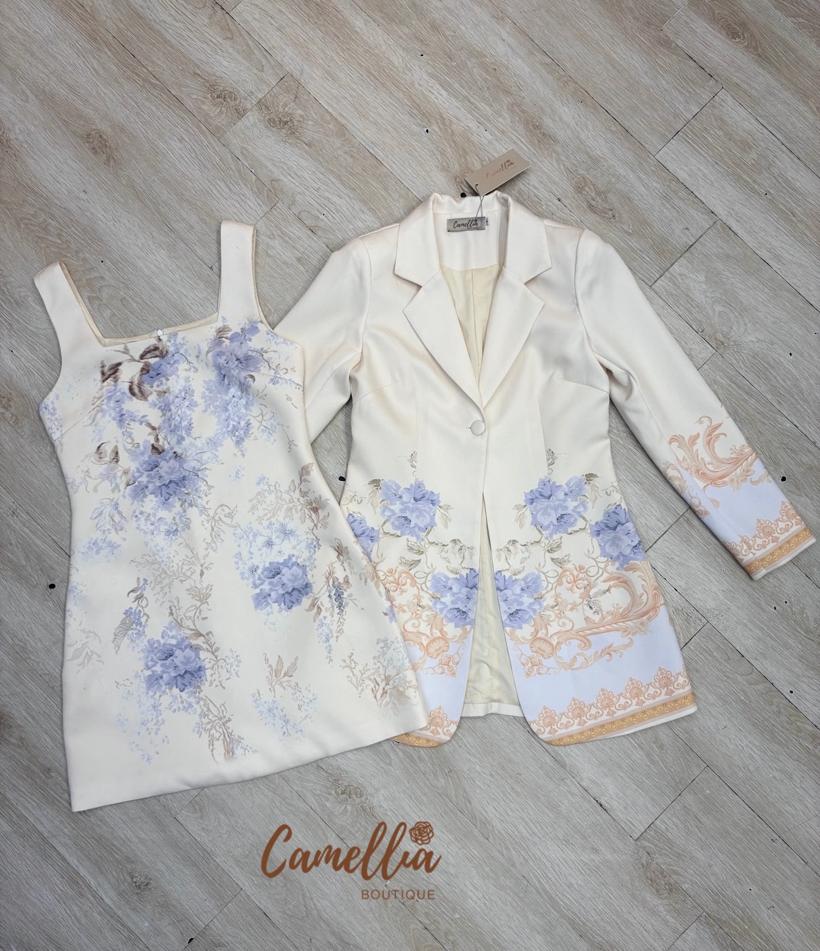 ชุดเซทแฟชั่น สุดคุ้มชุดset เสื้อBlazer +เดรสแขนกุด