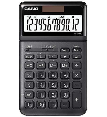 เครื่องคิดเลขตั้งโต๊ะ 12 หลัก Casio # JW-200SC สีดำ