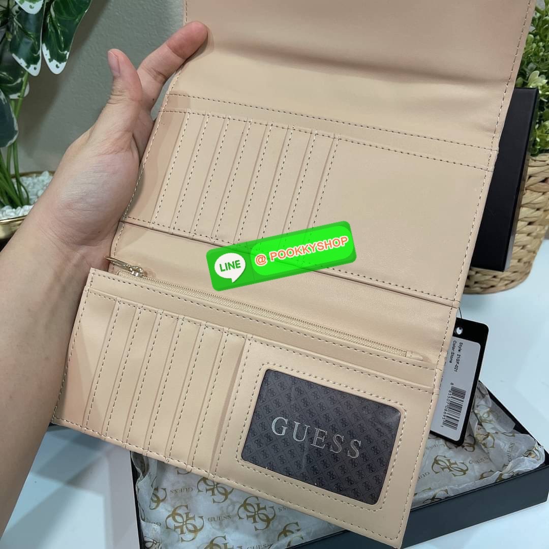 Guess แท้ Outlet กระเป๋าตัง ใบยาว เปิดปิดด้วยกระดุมแม่เหล็ก ใครชอบใส่บัตรได้เยอะ ต้องรุ่นนี้เลย