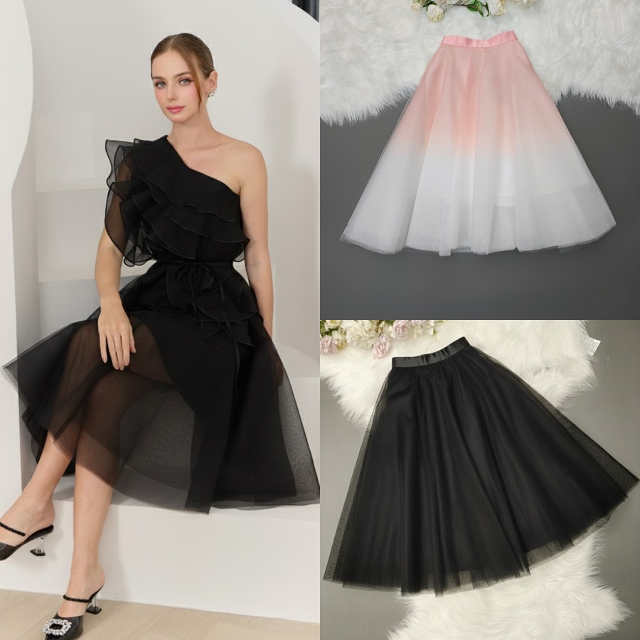 กระโปรงแฟชั่น กระโปรงบานทรงวงกลม ด้านในมีโครงช่วยให้กระโปรงบานสวย