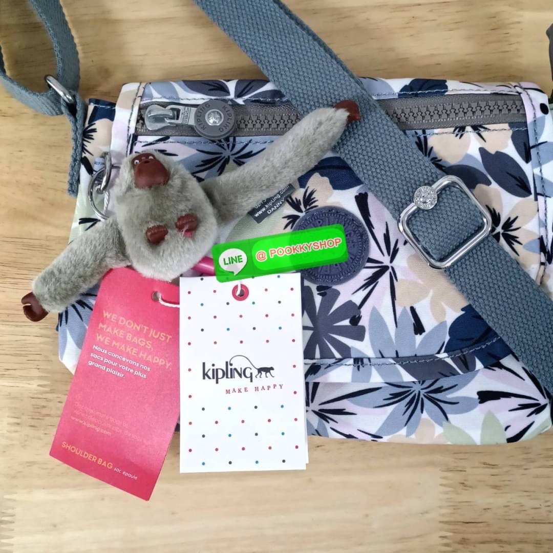KIPLING SABIAN CROSSBODY MINI BAG กระเป๋าสะพายข้าง วัสดุ Nylon & Polyester 100% ขนาดเล็กกำลังน่ารัก เปิด-ปิดด้วยฝาปิดกระดุมแม่เหล็กและซิปแบรนด์ ด้านในทีแท็กแบรนด์