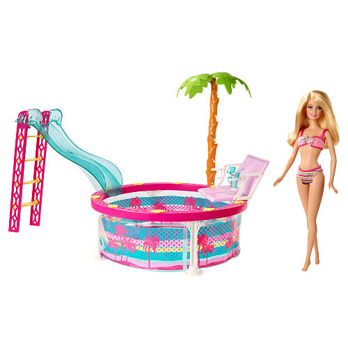 z Barbie Glam Pool and Doll ของแท้100% นำเข้าจากอเมริกา ตุ๊กตาบาร์บี้ เล่นสระว่ายน้ำ