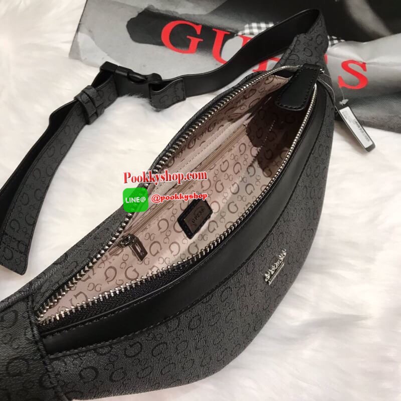 GUESS DIEM LOGO BELT BAG กระเป๋าคาดอกรุ่นยอดนิยม จาก GUESS FACTORY วัสดุ Saffiano PVC คุณภาพดี นิ่ม น้ำหนักเบา ด้านหน้าประดับด้วยโลโก้แบรนด์สุดหรู เปิดปิดกระเป๋าด้วยซิปสะดวกใช้ ด้านในโล่งกว้างมีช่องซิปสำหรับใส่ของ สามารถใส่iphoneได้ทุกรุ่น ซับในลายแบรนด์