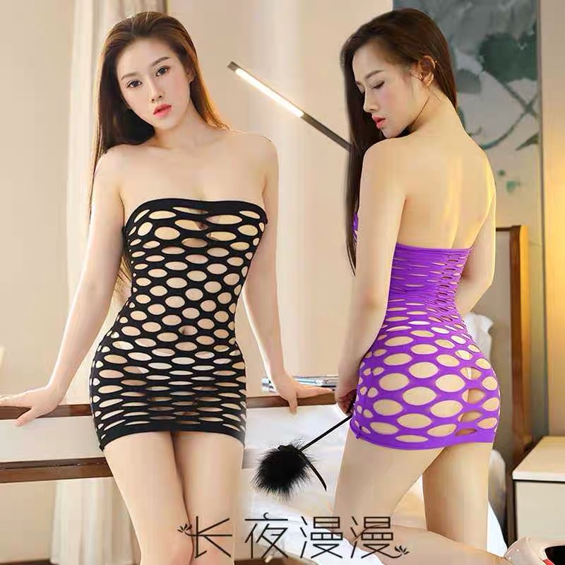 ชุดนอน net suit ชุดนอนตาข่าย แต่งรู เว้าเซ็กซี่ สีดำ สำเนา