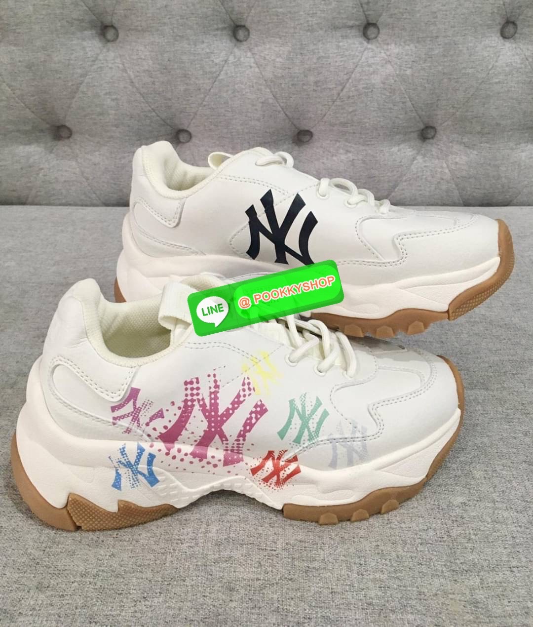 New โลโก้รุ้ง พื้นยาง MLBBIGBALL CHUNKY NEWYORKYANKEES