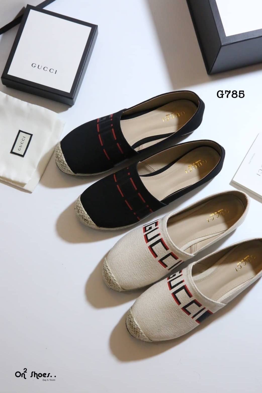 รองเท้าผ้าใบทรงปอ แคนวาสสุดคูล Granville flat ชนช้อป สวยมาก เป็นคอเลคชั่นใหม่ ล่าสุด ปี2020 หน้าสกรีนกุชชี่ พื้นปั้มแบรนด์ ทรง espadrilles ใส่ได้ทุกโอกาส งานมาไม่เยอะรีบจัดไว้ค่ะ