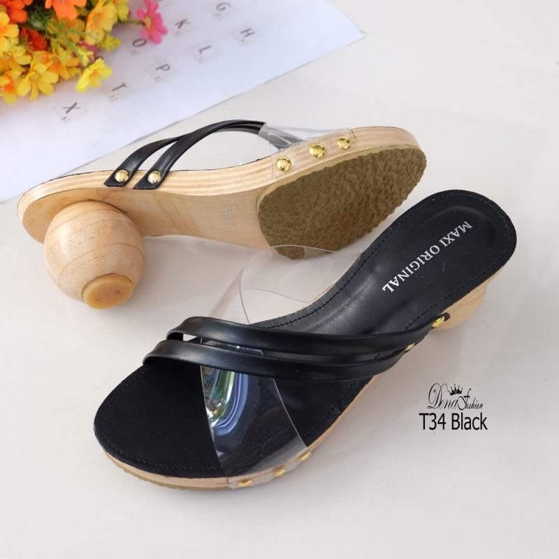 T34 เกี๊ยะส้นตุ่ม สวยขนาดนี้ ไม่สนยังไงไหว งานสวยทำยาก ในราคาเบา สวยเกินราคาจริงๆจ้า ดีเทลทรงสวมหน้าไขว้ ทนทานด้วยงานตอกหมุด หรูหราดูแพง ที่คุณห้ามพลาด