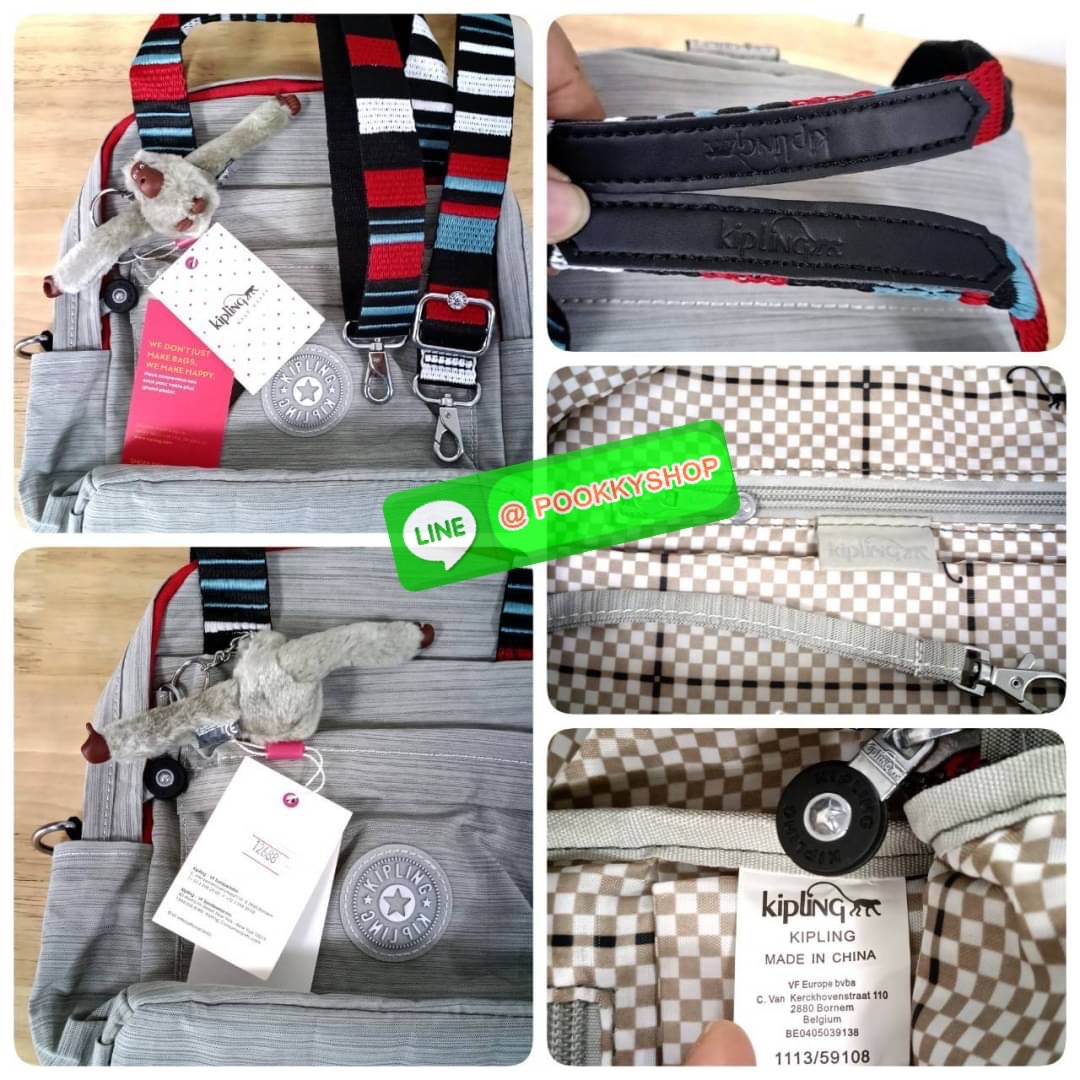 KIPLING 3 WAYS MINI BACKPACK ซับในลายตาราง กระเป๋าสะพาย 3 Ways รุ่นใหม่ วัสดุ Nylon & Polyester 100% หูหิ้วหนังปั๊มชื่อแบรนด์ สายสะพายยาวเลื่อนปรับได้ free size และ สามารถถอดได้ สามารถถือหรือสะพายได้ จะสะพายไหล่ สะพายเฉียง Crossbody หรือจะคล้องสายเป็นเป้ส