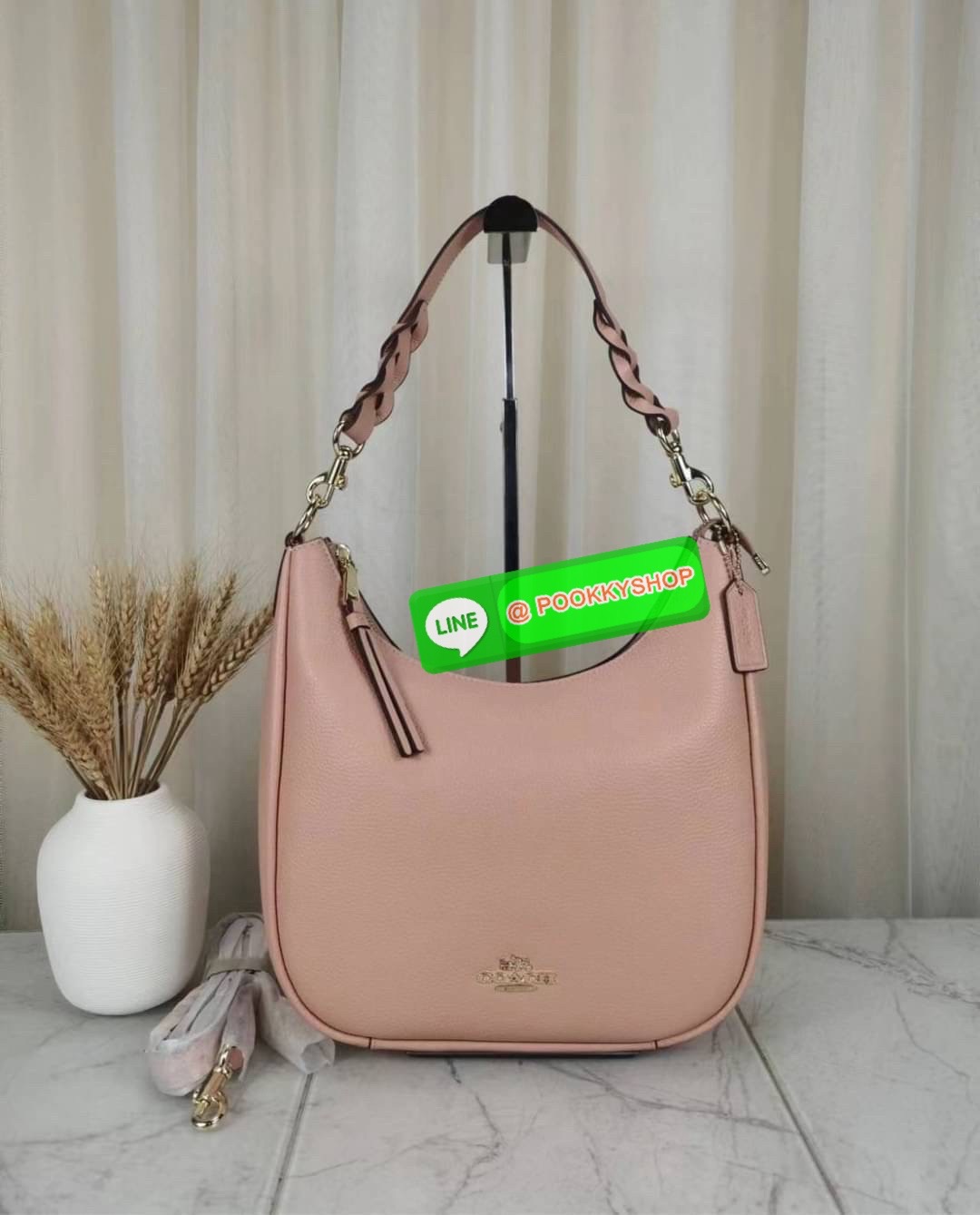 Coach C9190 Jules Hobo Shoulder Crossbody bag Refined pebble leather Inside zip and multifunction pockets Zip-top closure, fabric lining Detachable handle with 11" drop Outside zip pocket