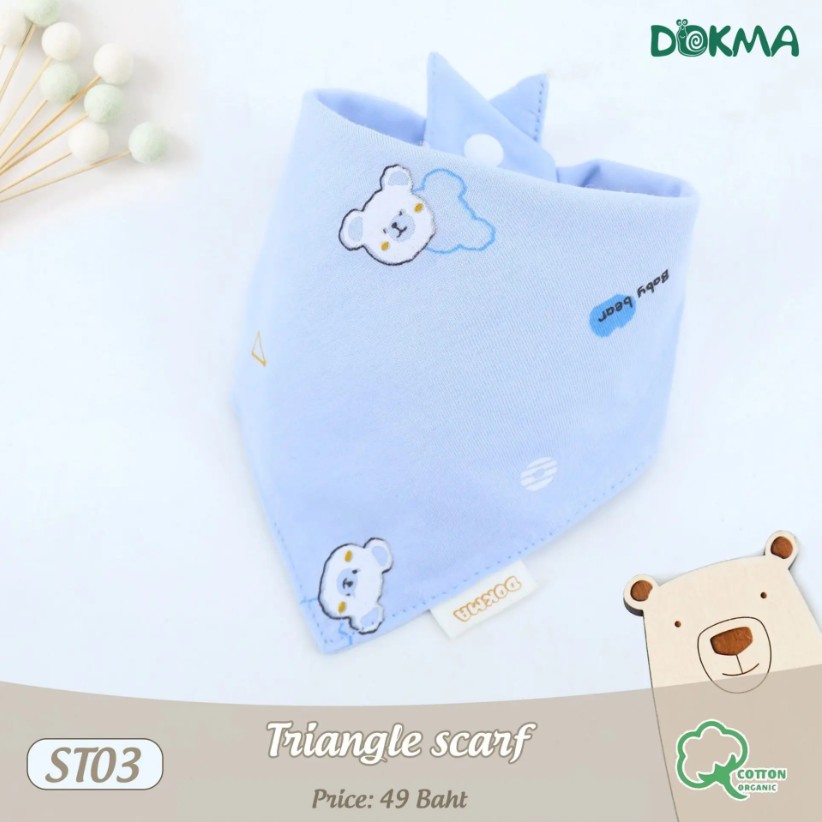 DOKMA Kids ผ้ากันเปื้อนสามเหลี่ยม cotton