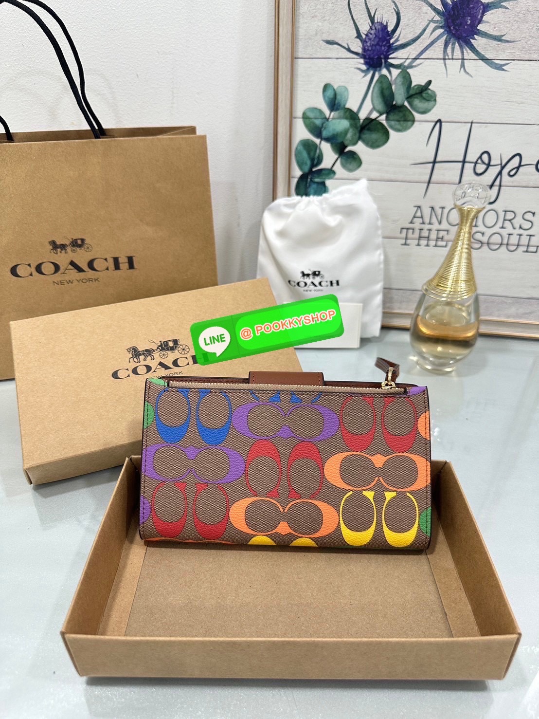 🍀Coach C2874 Tech Phone Wallet In Colorblock Signature 🍀 COLOR: signature canvas