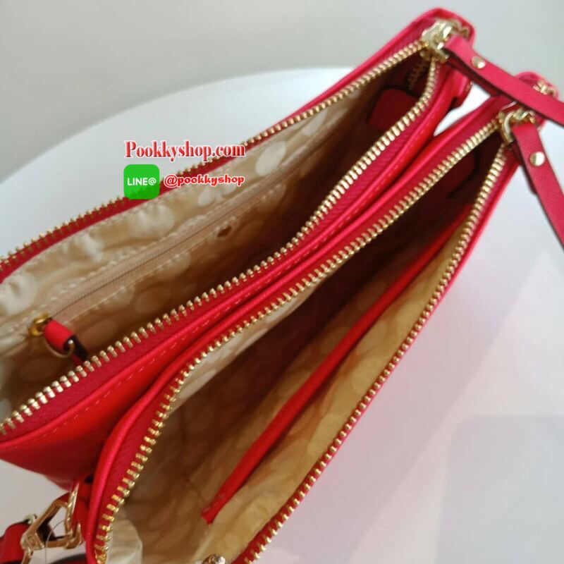 BEST SELLER!! KATE SPADE 2 ZIPS CROSSBODY BAG กระเป๋าสะพายครอสบอดี้ ทรงน่ารัก เปิดปิดกระเป๋าด้วยซิป2ช่อง ด้านในมีช่องซิป อีกด้านมีช่องใส่ของ หนังนื่ม นุ่มมือ สายสะพายเลื่อนปรับระดับได้ สามารถใส่กปต.ยาว ได้พอดีน้าา บอกเลยว่า เริ่ดมากจริงๆ คุ้มค่าราคาที่สุด