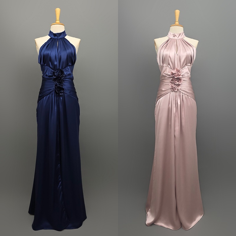 เดรสแฟชั่น แม็กซี่เดรสเสื้อคอกลมแขนกุด กระโปรงผ่าหน้าขา