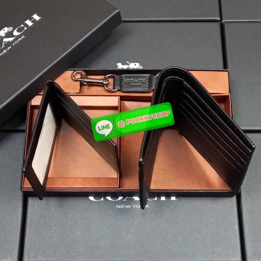 NEW IN💥>>มีกันหรือยัง ใช้แล้วหล่อมากน้า😎//>>COACH 3-IN-1 WALLET WITH VARSITY STRIPE WITH KEY FOB LIMITED BOX (COACH F24649)🍁กระเป๋าสตางค์ มี ID ใบลูก สำหรับใส่บัตรแยก มีพวงกุญแจ ใช้แล้วดูหล่อสุดๆ🔸️**จะใช้เอง หรื