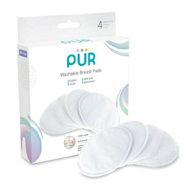 Pur แผ่นซับน้ำนมแบบซักได้ 4 ชิ้น