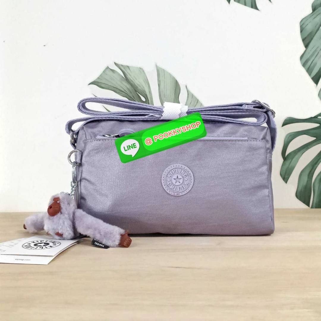KIPLING Monkey program K16217 Seoul up sling bag รุ่น 3 ซิป สะพายข้าง ขนาดเล็กทรงสี่เหลี่ยมผืนผ้า วัสดุ Nylon 100% หลากหลายฟังก์ชั่นใช้งาน ครบครันในใบเดียว