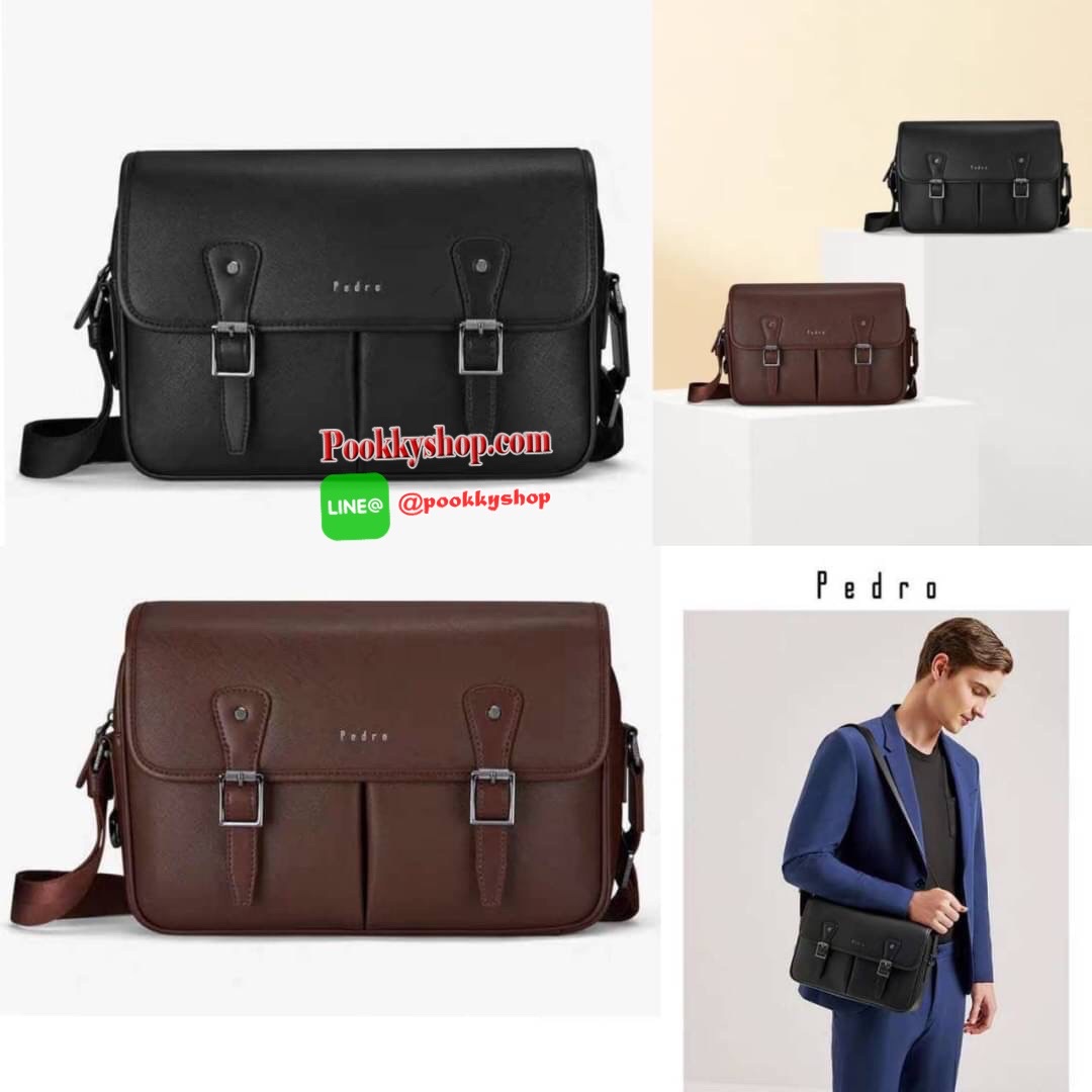 NEW ARRIVAL! PEDRO SAFFIANO MESSENGER BAG รุ่นใหม่ชนช็อปจาก Pedro แบรนด์ดังการันตรีคุณภาพด้วยเครือ Charles&Keith วัสดุหนัง Saffiano สวยหรูอยู่ทรงแข็งแรงไม่ย้วยเปิดปิดด้วยฝาปิดกระดุมแม่เหล็กพร้อมซิปด้านในสะดวกใช้ ด้านหน้าและด้านหลังยังมีช่องใส่ของ ขนาดกำลั