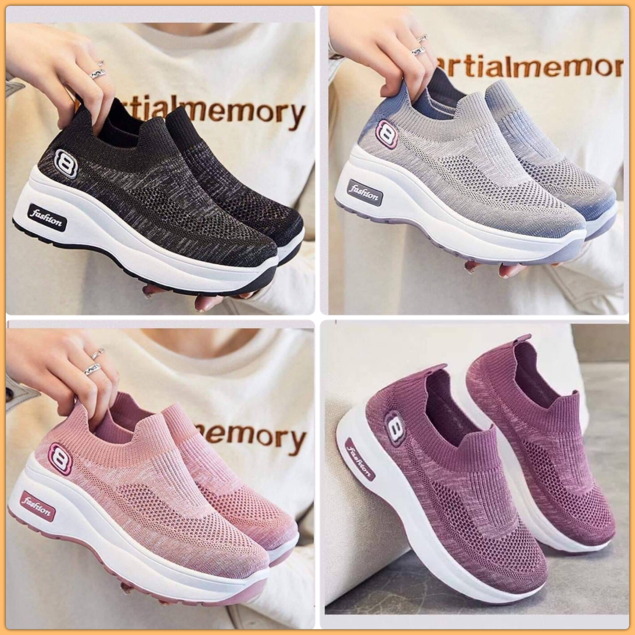 💥💥รุ่นใหม่เพิ่มความสูง!! 💥💥พร้อมส่งเลย ไม่ต้องรอนานคร๊า🌟🌟 ไม่อยากให้พลาดเลยสำหรับรุ่นนี้ !! รองเท้าสุขภาพทรงสลิปออน วัสดุผ้าทอเนื้อหนานุ่มขึ้นทรง ใส่สบายกระชับเท้า ดีไซน์สวยเก๋ พื้น 2 นิ้ว รองรับแรงกระแทกเท้
