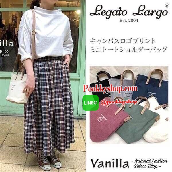 Anello&Legato Largo Canvas Logo mini Tote Shoulder Bag ดีไซน์ล่าสุด ด้วยวัสดุผ้าcanvasที่ช่วยให้กระเป๋ามีน่ำหนักเบา ทรงสวยสง่าด้านก้นเป็นหนัง ใช้งานง่ายสะดวก ใส่มินิไอแพค กระเป๋าสตางค์ได้ เหมาะแก่การใช้ในชีวิตประจำวันทั้งใช้ไปโรงเรียนหรือใช้ไปทำงานก็ได้เช