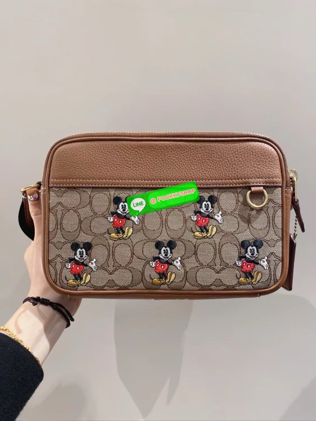 Coach CL960 Disney X Coach Graham Crossbody In Signature Jacquard With Mickey Mouse Print Men Women Crossbody Sling Bag