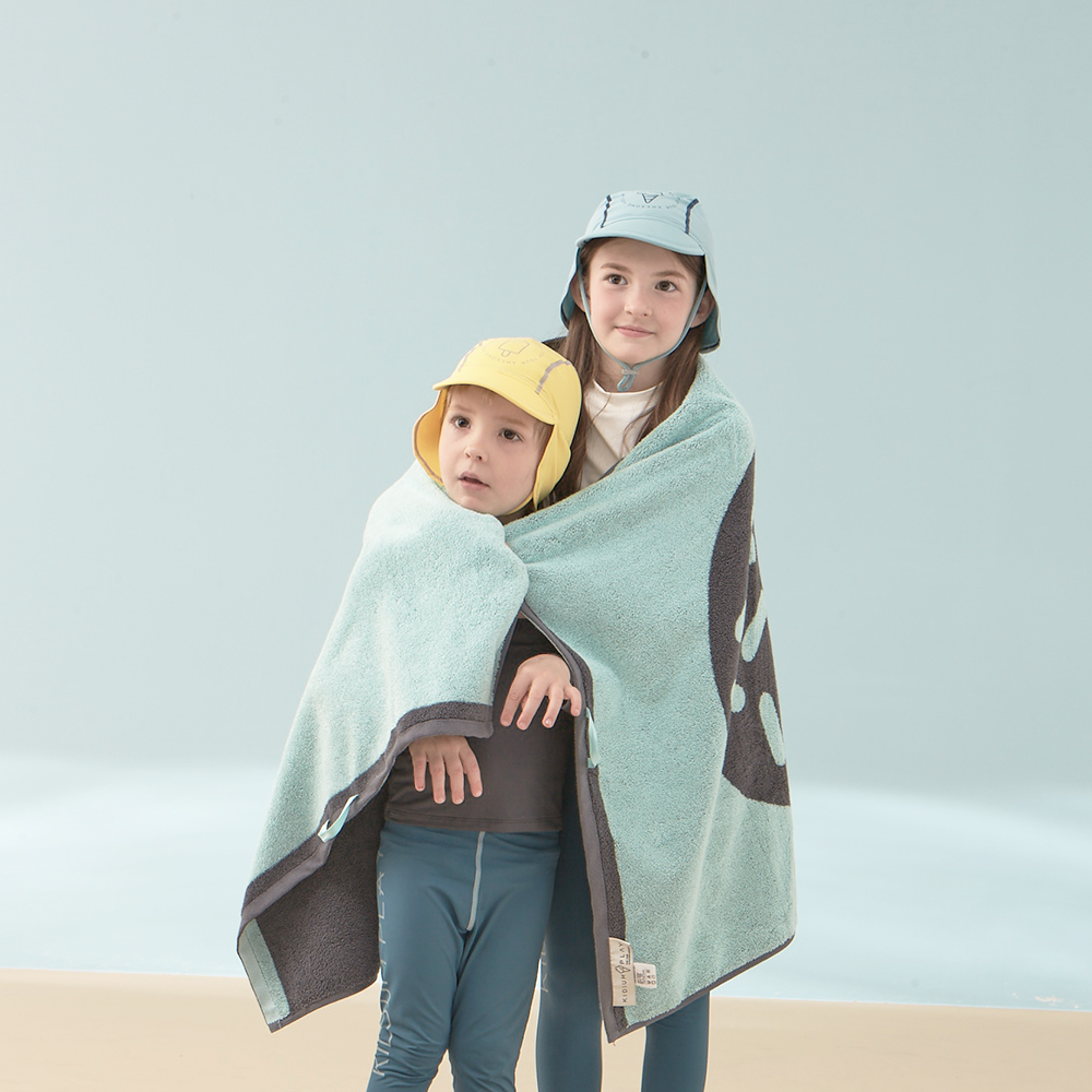 Kidsumplay Kids UV Swim Flap Cap หมวกกันแดดสำหรับยาวปิดคอ