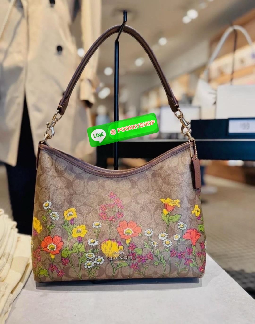 COACH LAUREL SHOULDER BAG IN SIGNATURE CANVAS WITH FLORAL PRINT (CR150) 🔖กระเป๋าถือ/สะพายข้าง คอลเลคชั่นใหม่ โดดเด่นปริ้นลายดอกไม้