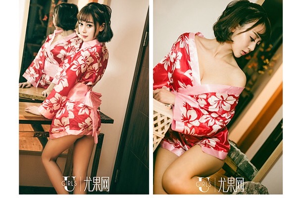 ชุดคลุมเซ็กซี่ ชุดคลุม ยูกาตะ สไตล์ กิโมโนสั้น ลายซากุระ พื้นแดงดอกขาว แต่งแถบชมพู สีหวาน สดใสและน่ารักมากๆคะ