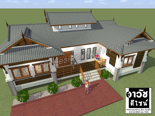 B116 แบบบ้านชั้นเดียว 2 ห้องนอน