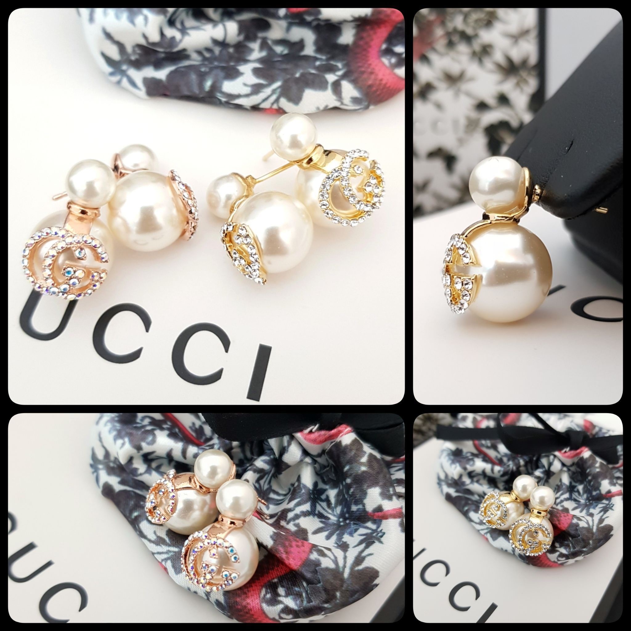 ต่างหูกุชชี่ งานฝั่งเพชรชวารอฟกี้แท้ ใส่ออกมาน่ารักสุดๆ ค่ะ งานเกาหลี สีพิ้งโกลด์/ทอง