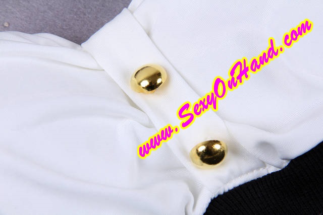 ชุดปาร์ตี้ ชุดเที่ยว ชุดงานกลางคืน แฟนซี ชุดเดรสเกาะอก สีขาว เนื้อผ้ายืดSpandex อย่างดี แต่งคาดสีดำช่วงเอว เน้นทรวดทรง +G-string เข้าชุดคะ