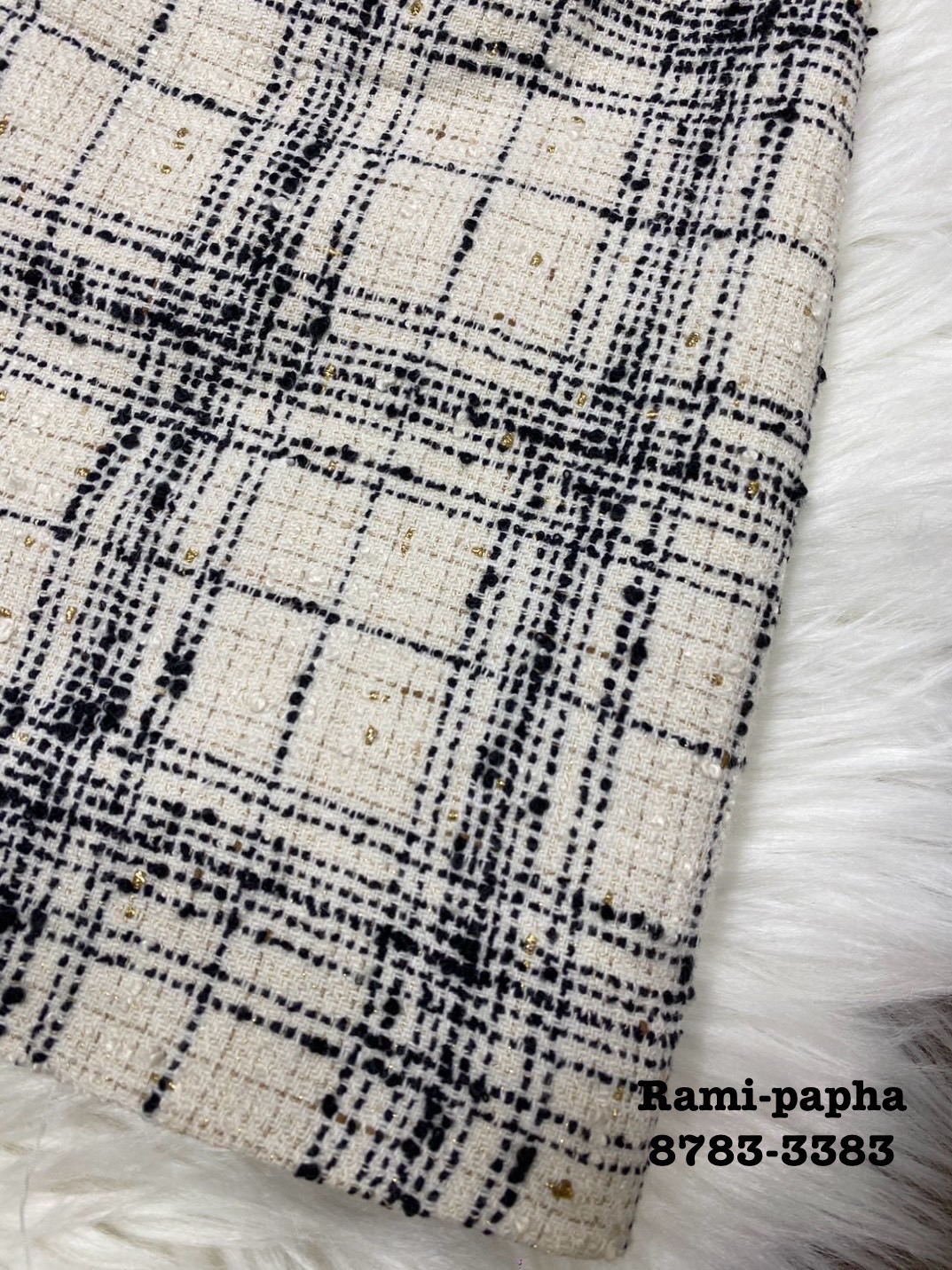 เดรสแฟชั่น เดรสคอปกเนื้อผ้าทวีตผสมดิ้นทองสวยหรูโดดเด่น เนื้อผ้าเกรดพรีเมี่ยม